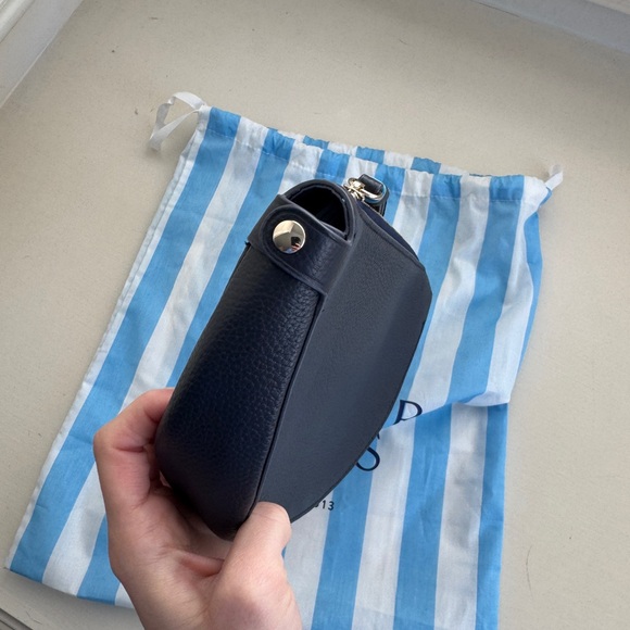 Draper James Midnight Blue Leather Wristlet - Picture 3 of 5